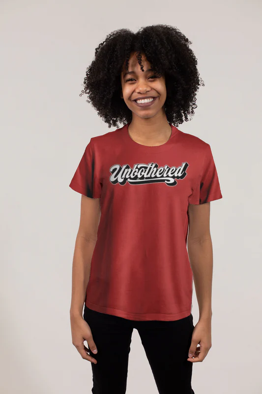 Red "UNBOTHERED" Short Sleeve T-shirt