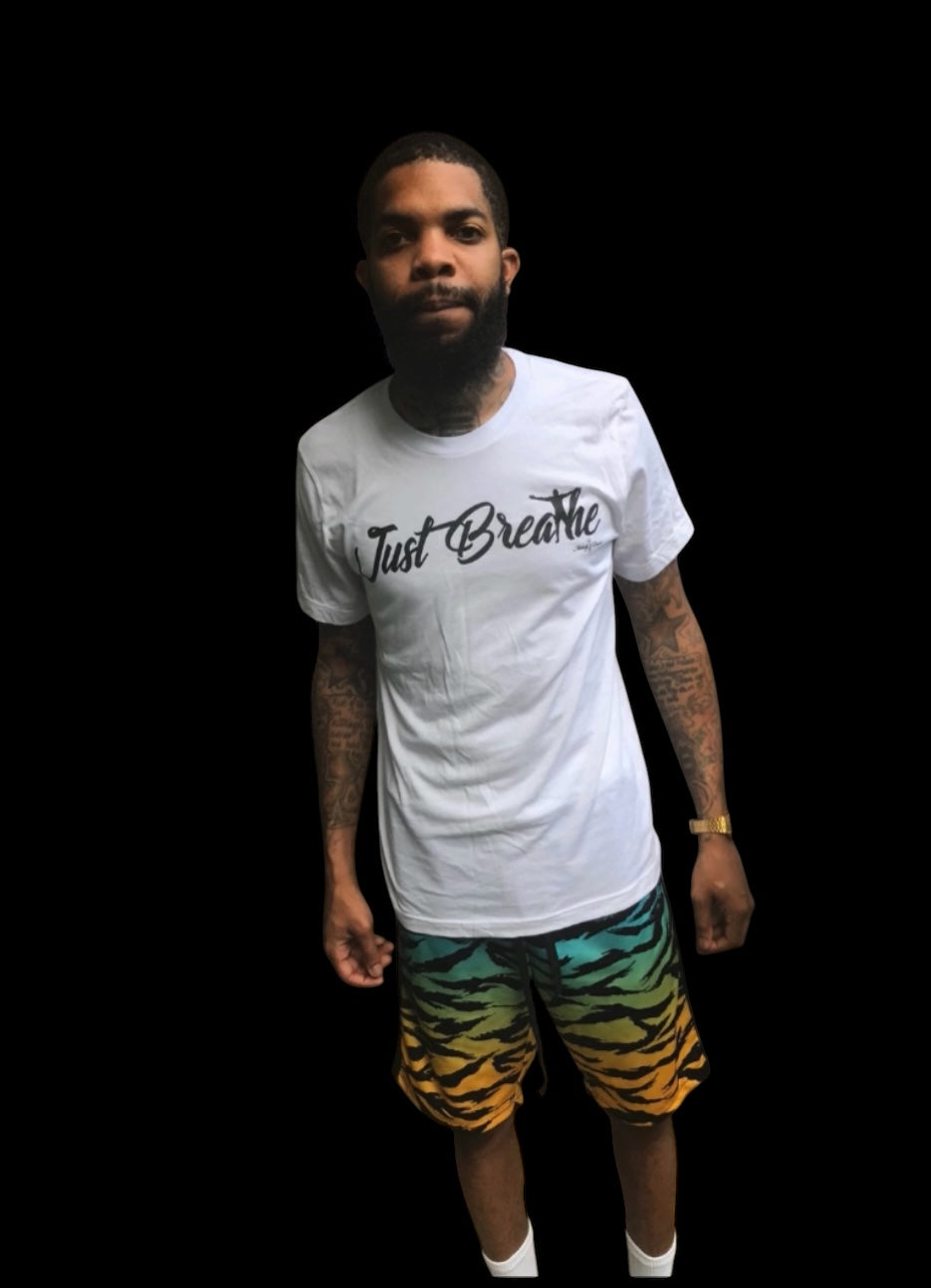 White Short Sleeve "Just Breathe" T-shirt